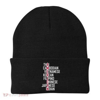Asian American Pride Stop Asian Hate Distressed Beanie