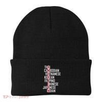 Asian American Pride Stop Asian Hate Distressed Beanie thumb 0