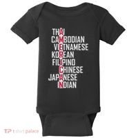 Asian American Pride Stop Asian Hate Distressed Baby Bodysuit thumb 0