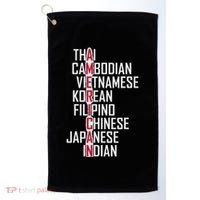 Asian American Pride Stop Asian Hate Distressed Golf Towel thumb 0