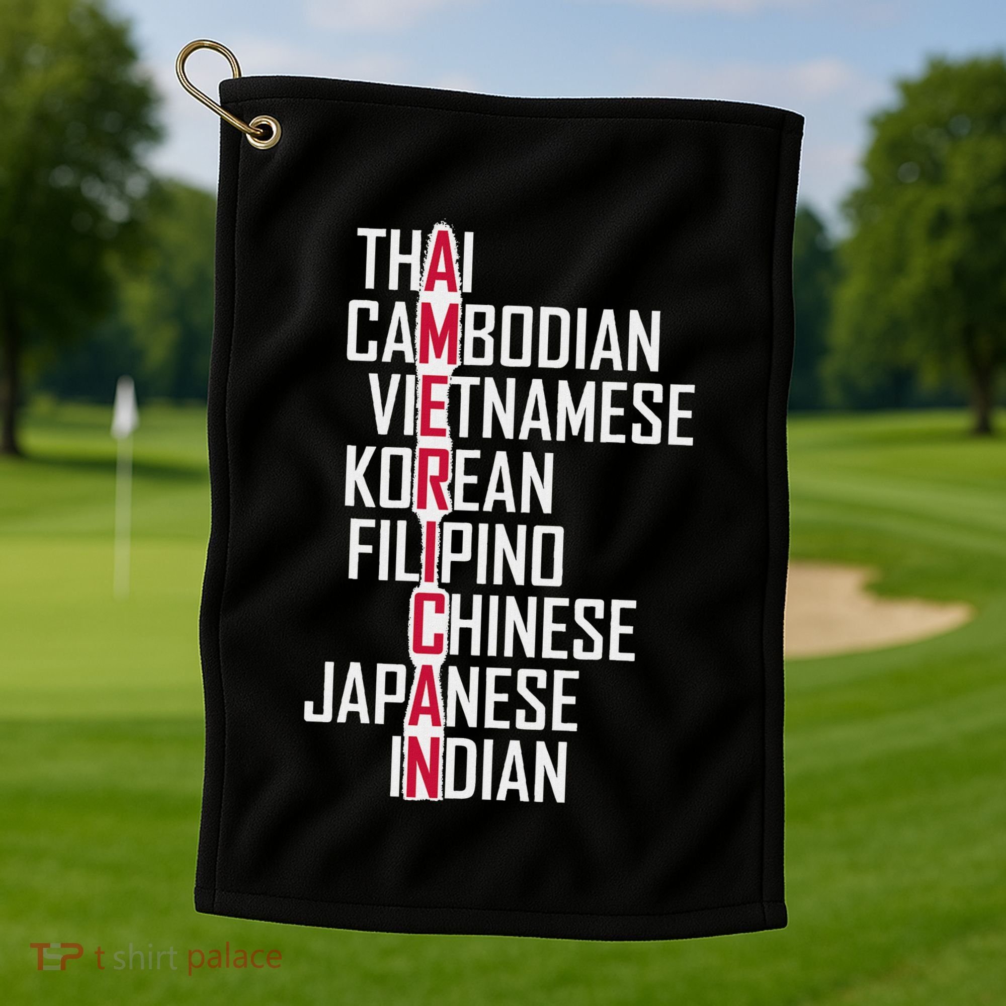 Asian American Pride Stop Asian Hate Distressed Golf Towel