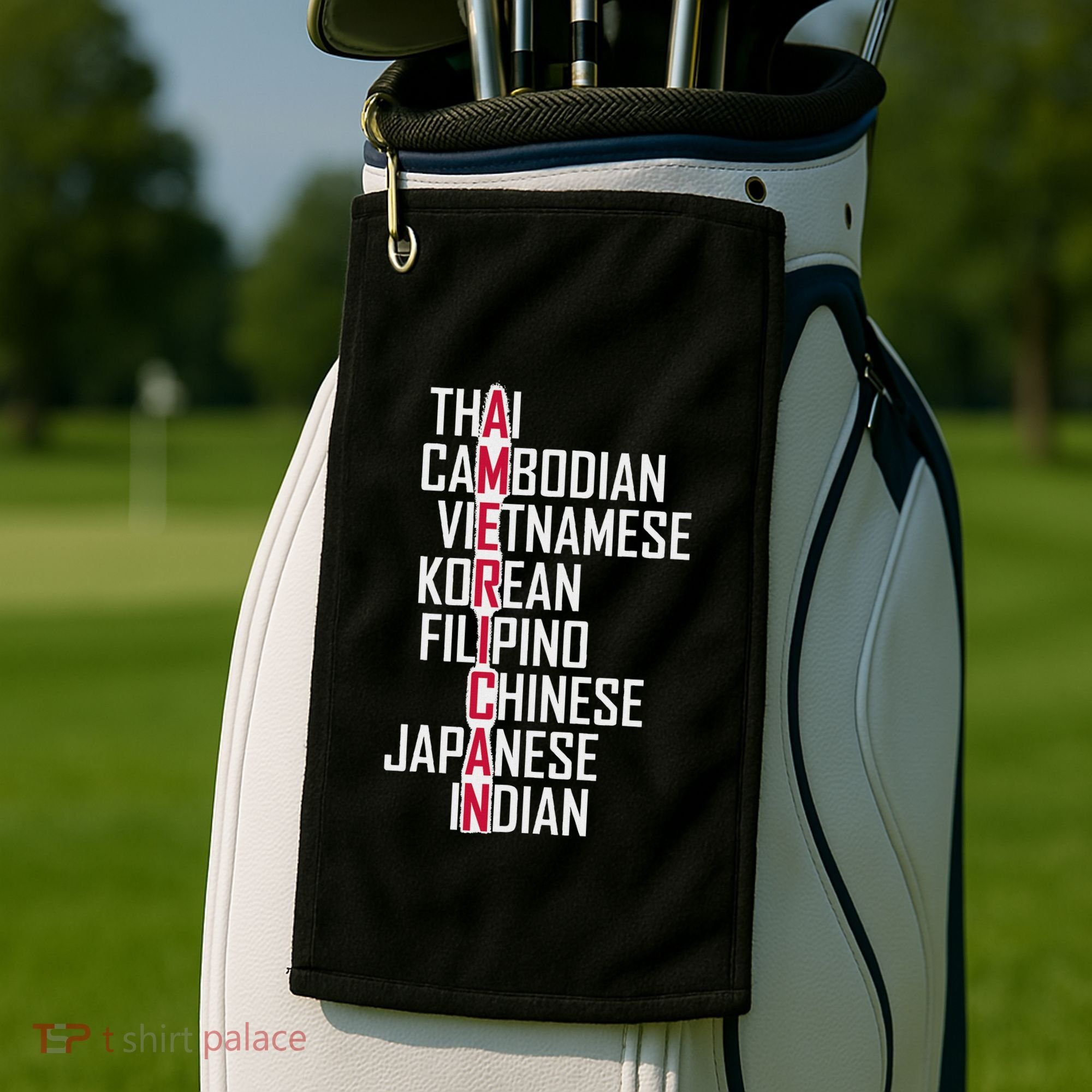 Asian American Pride Stop Asian Hate Distressed Golf Towel