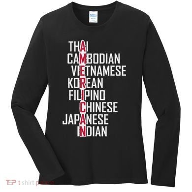 Asian American Pride Stop Asian Hate Distressed Women's Long Sleeve Shirt