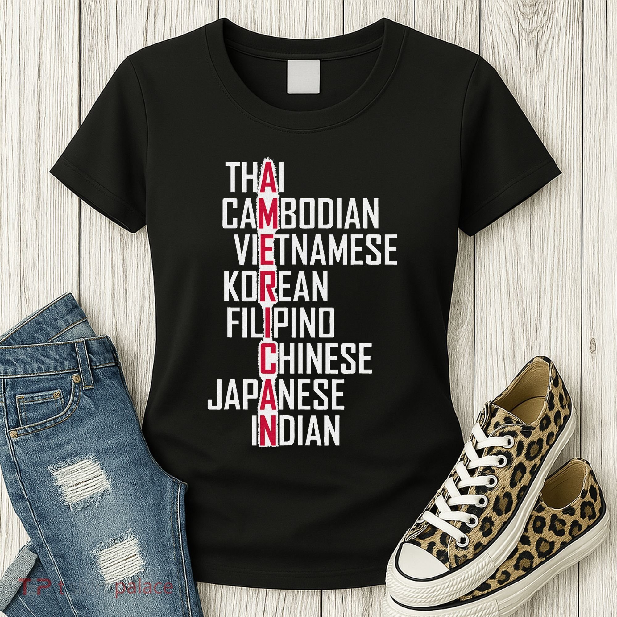 Asian American Pride Stop Asian Hate Distressed Women's T-Shirt
