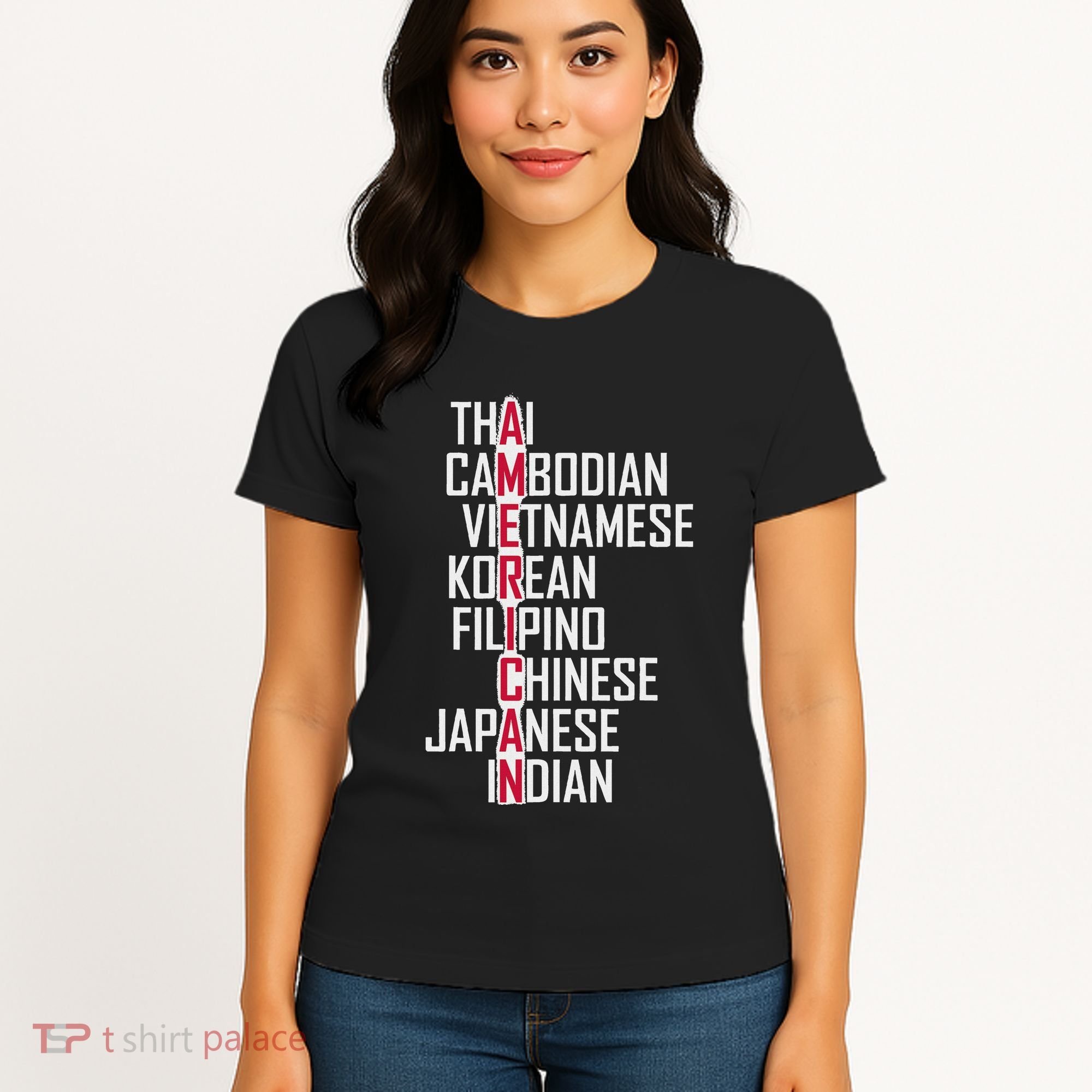 Asian American Pride Stop Asian Hate Distressed Women's T-Shirt
