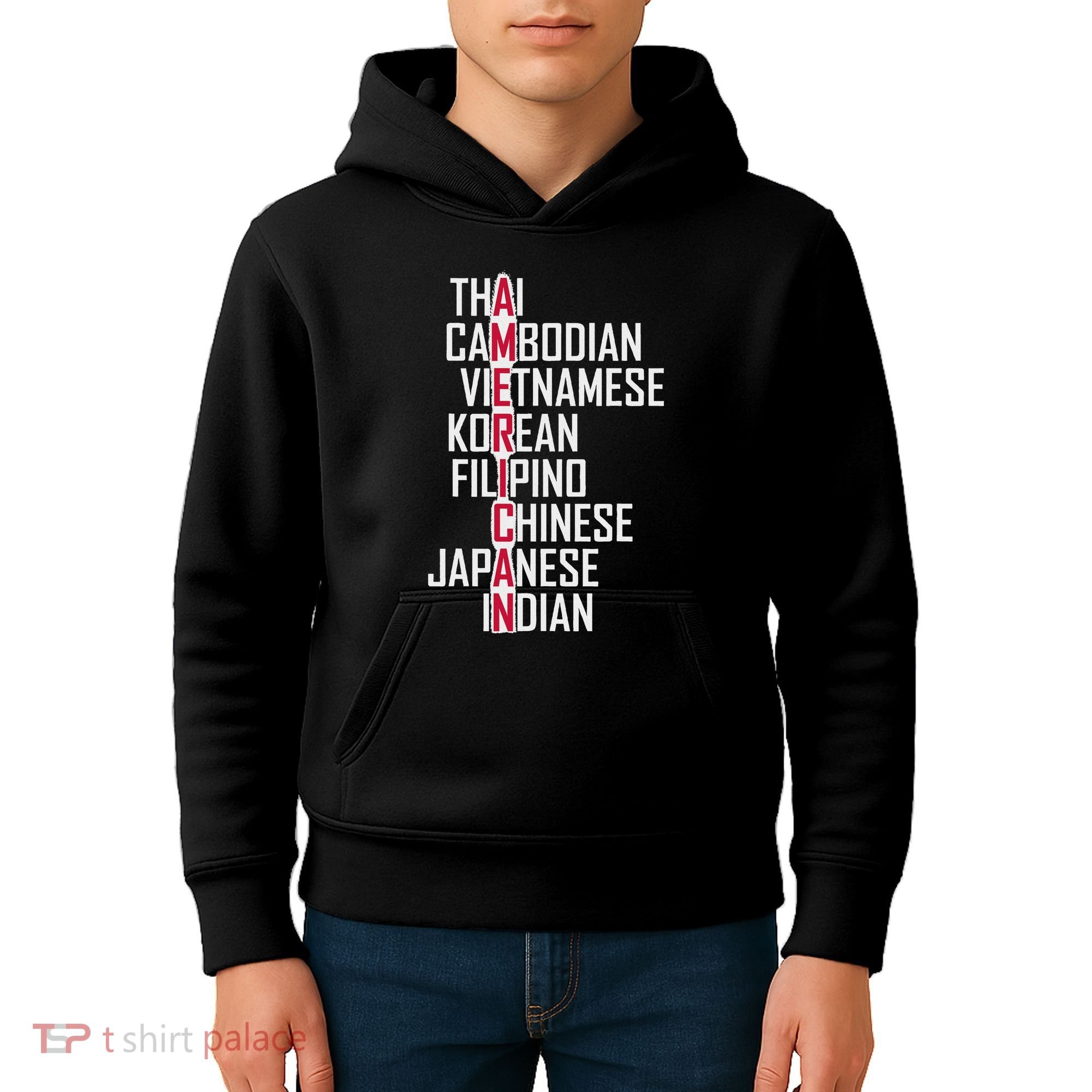 Asian American Pride Stop Asian Hate Distressed Kids Hoodie