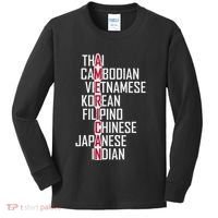 Asian American Pride Stop Asian Hate Distressed Kids Long Sleeve Shirt thumb 0