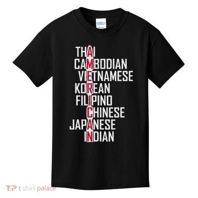 Asian American Pride Stop Asian Hate Distressed Kids T-Shirt
