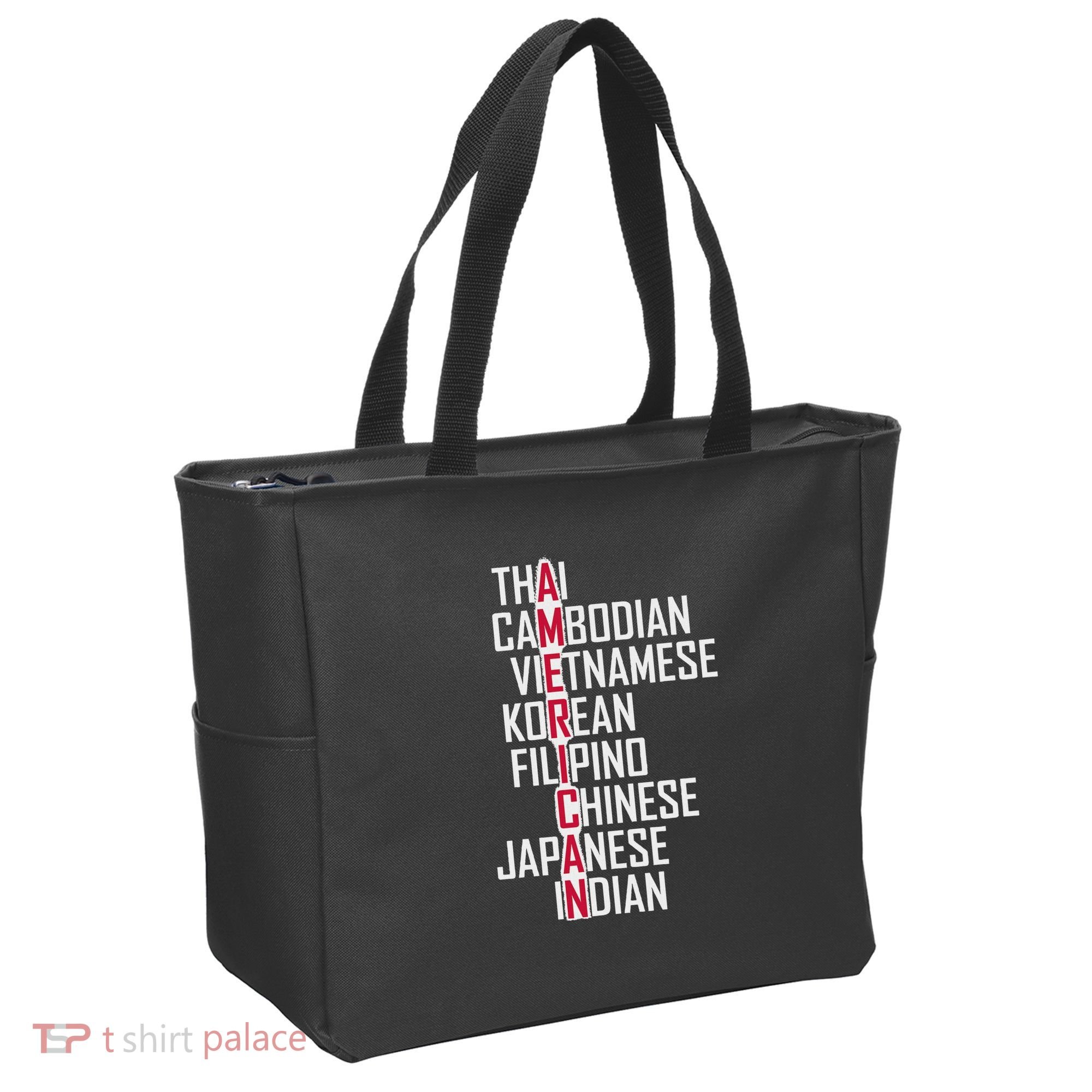 Asian American Pride Stop Asian Hate Distressed Tote Bag