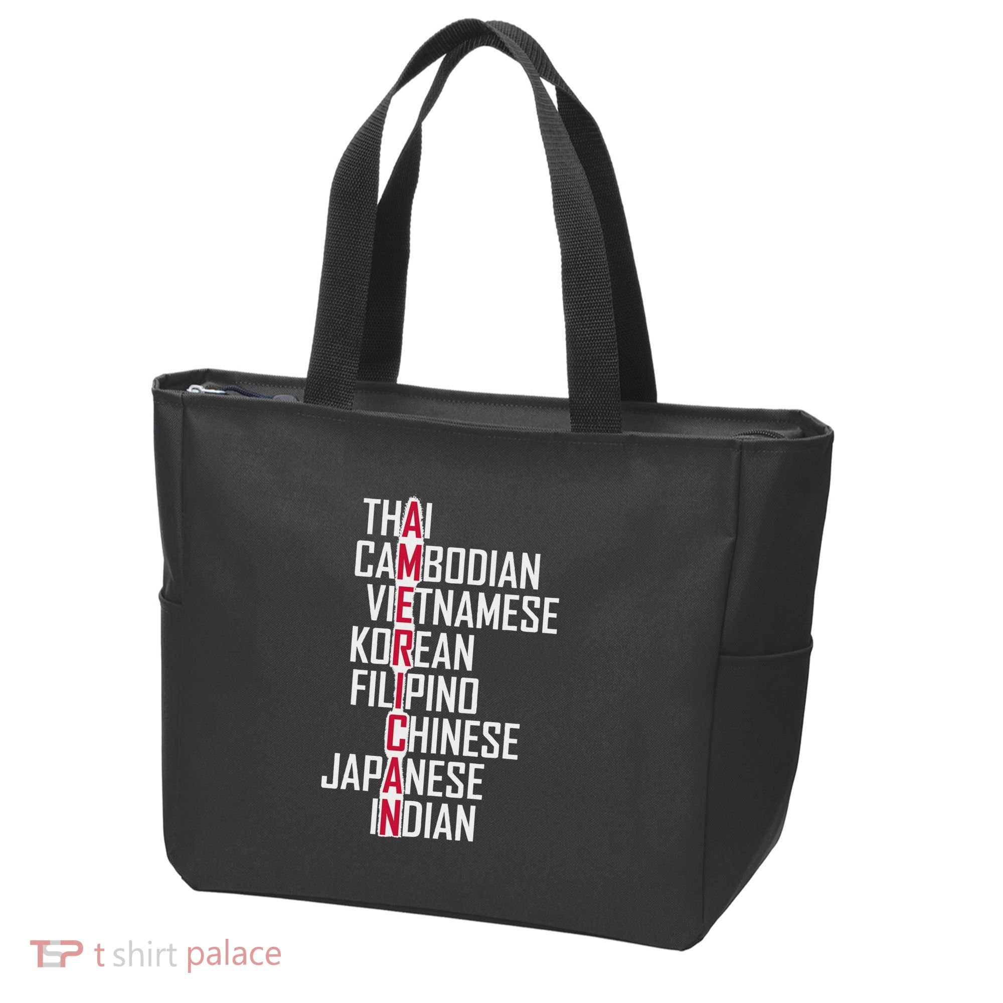 Asian American Pride Stop Asian Hate Distressed Tote Bag