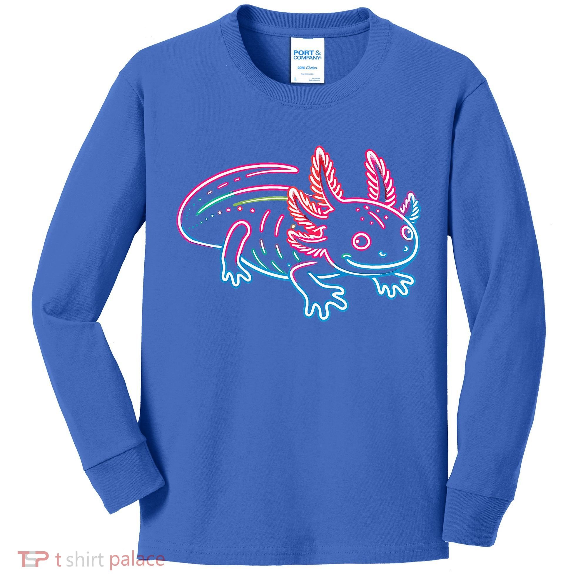 Axolotl Animal Pop Art Cute Axolotl Lover Kids Long Sleeve Shirt