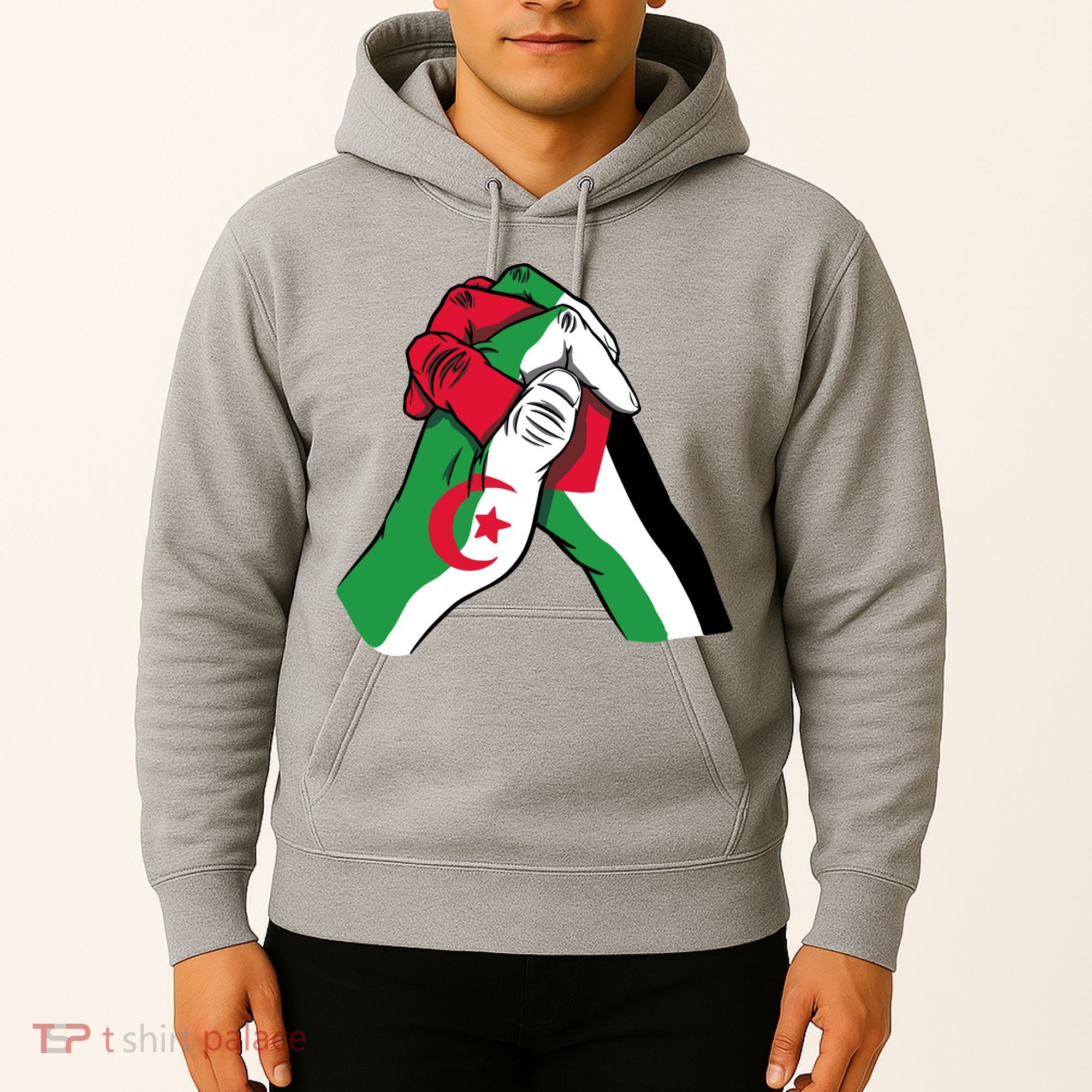 Algeria And Palestine Hands Hoodie