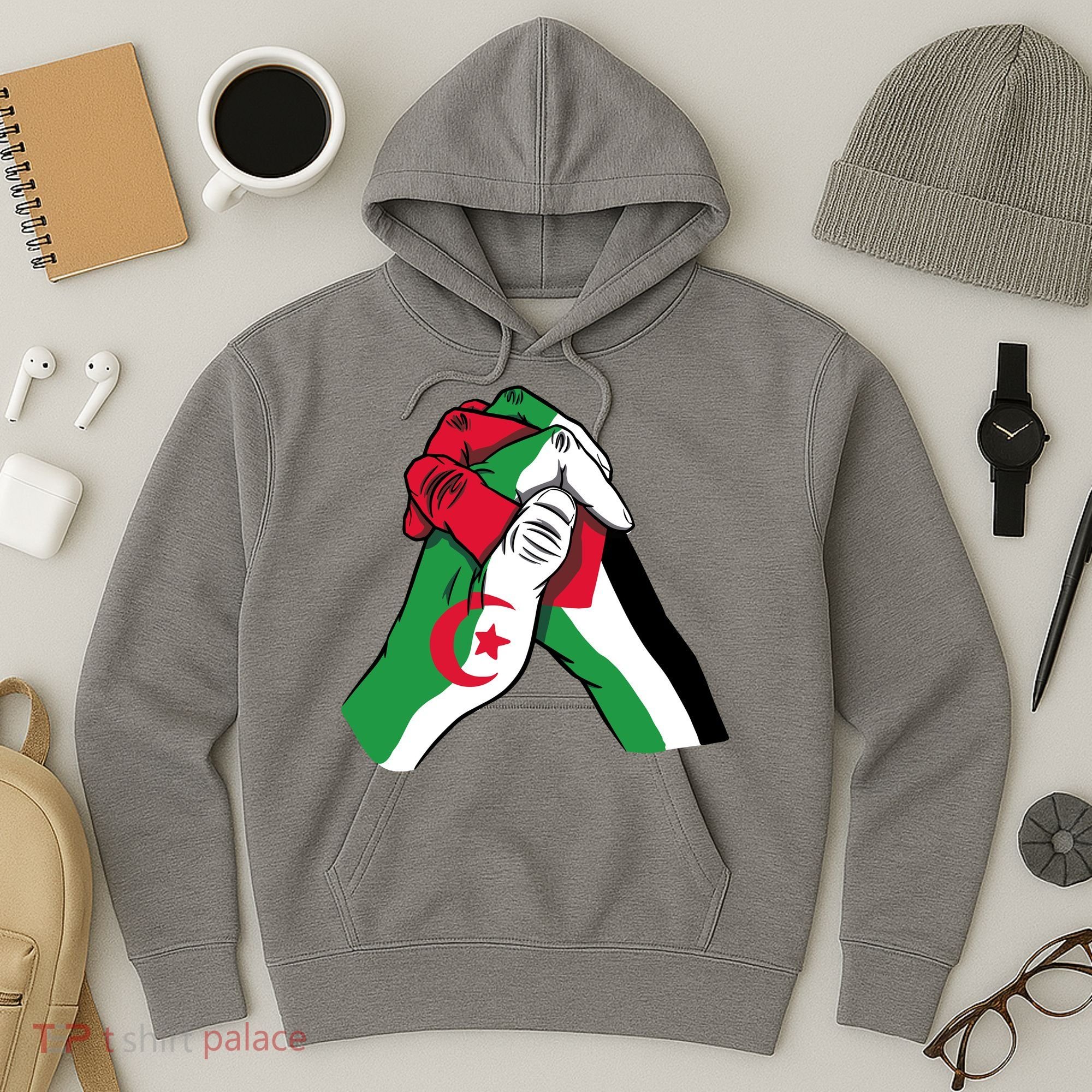 Algeria And Palestine Hands Hoodie