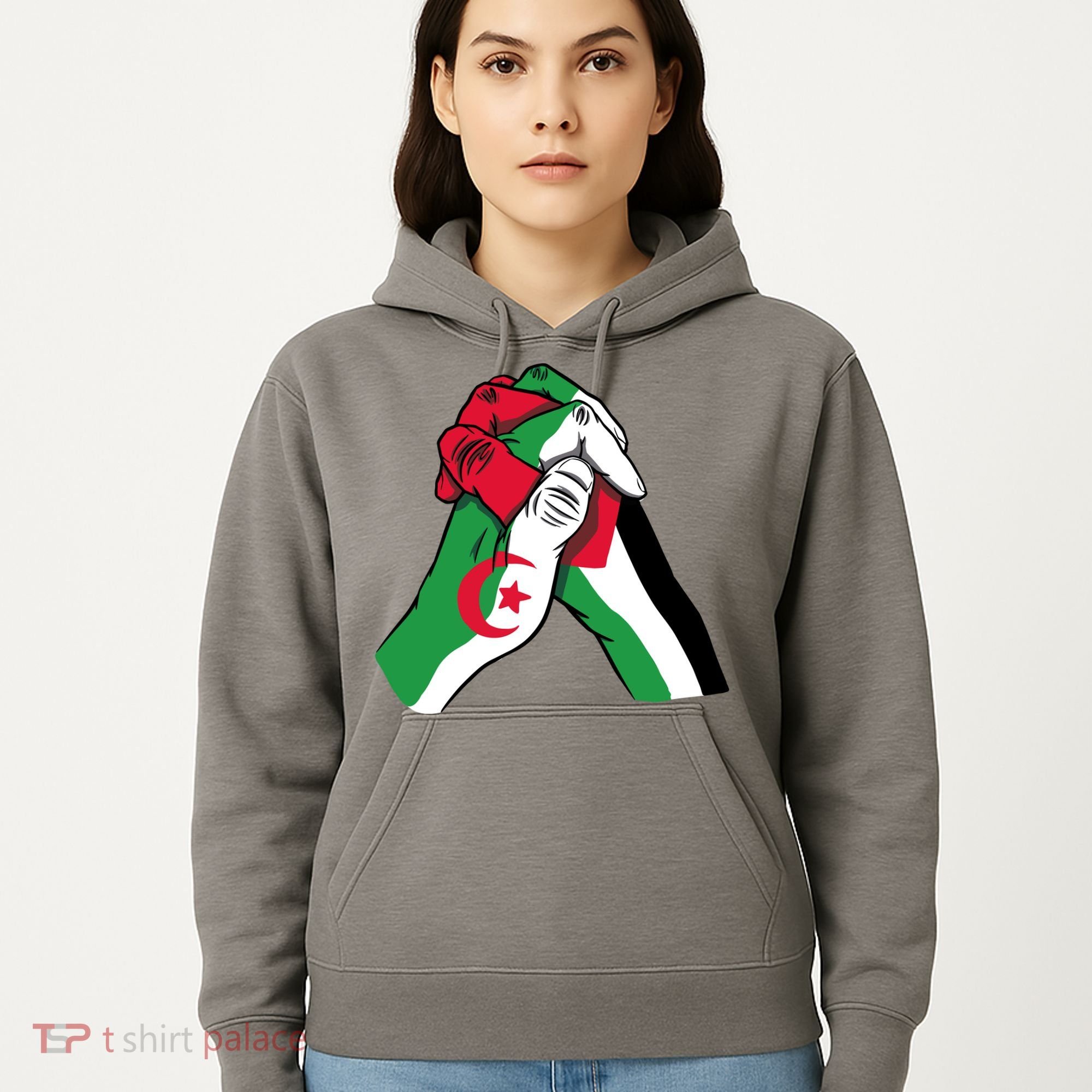 Algeria And Palestine Hands Hoodie