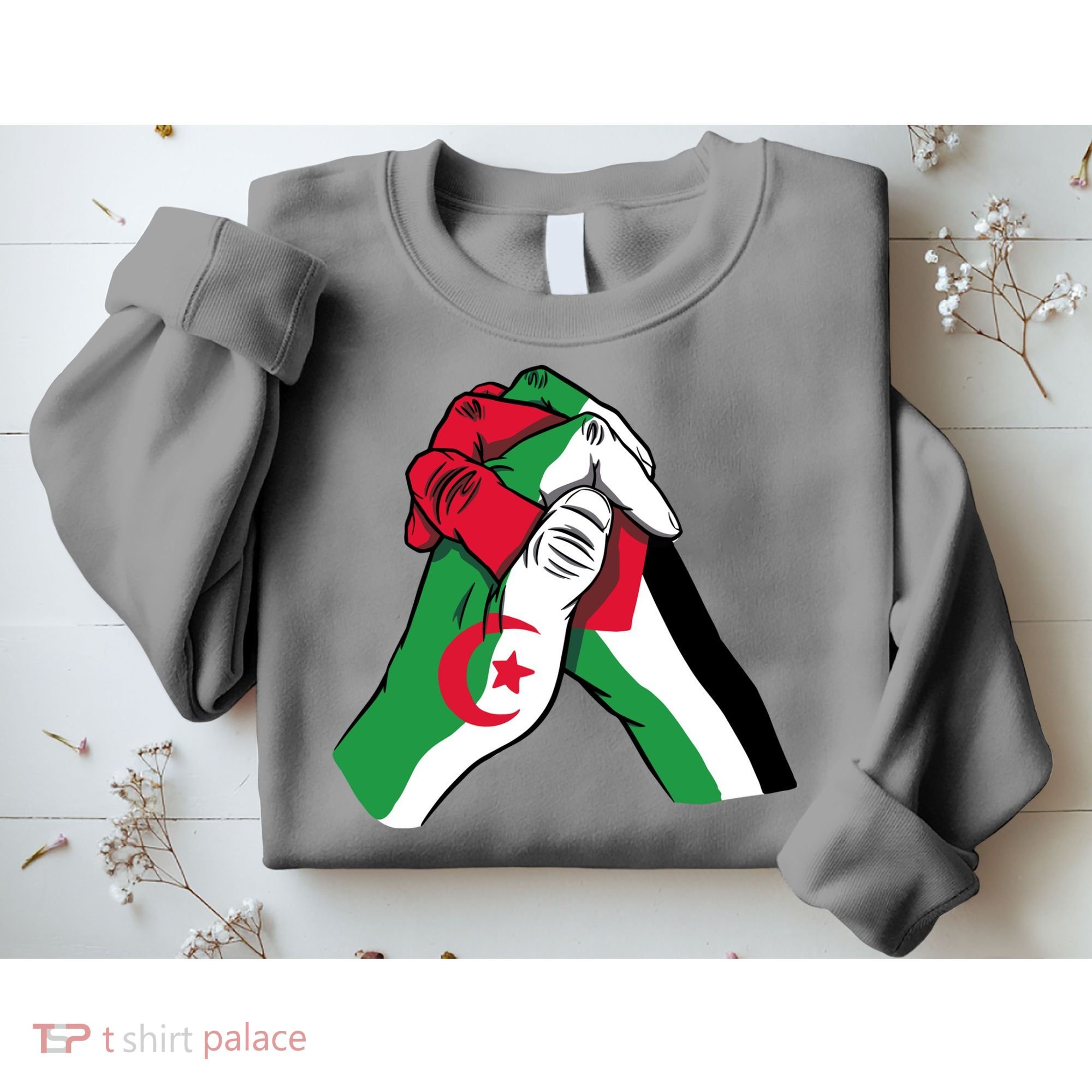 Algeria And Palestine Hands Sweatshirt