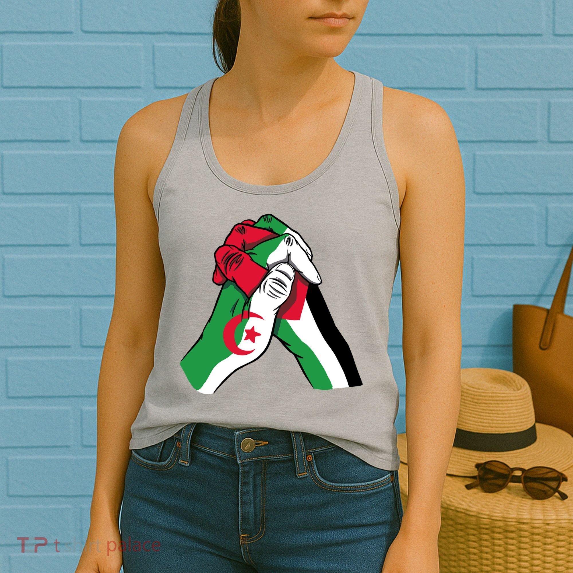 Algeria And Palestine Hands Women's Tank Top