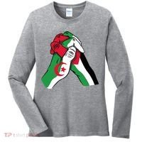 Algeria And Palestine Hands Women's Long Sleeve Shirt thumb 0