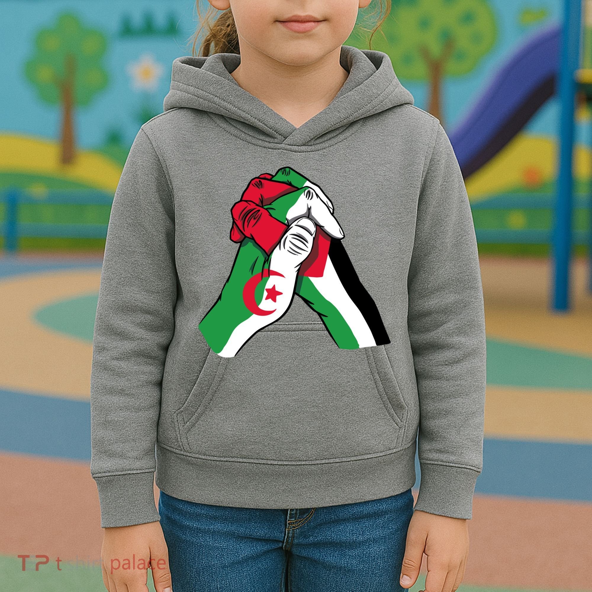 Algeria And Palestine Hands Kids Hoodie