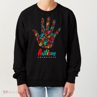 Autism Awareness Painted Hand Prints Women's Sweatshirt thumb 0