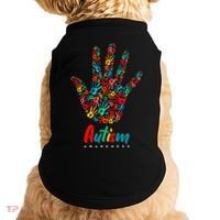 Autism Awareness Painted Hand Prints Doggie Tank thumb 0