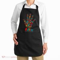 Autism Awareness Painted Hand Prints Apron thumb 2