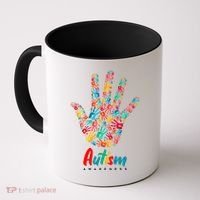 Autism Awareness Painted Hand Prints Coffee Mug thumb 0