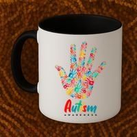 Autism Awareness Painted Hand Prints Coffee Mug thumb 2