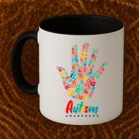 Autism Awareness Painted Hand Prints Coffee Mug thumb 2