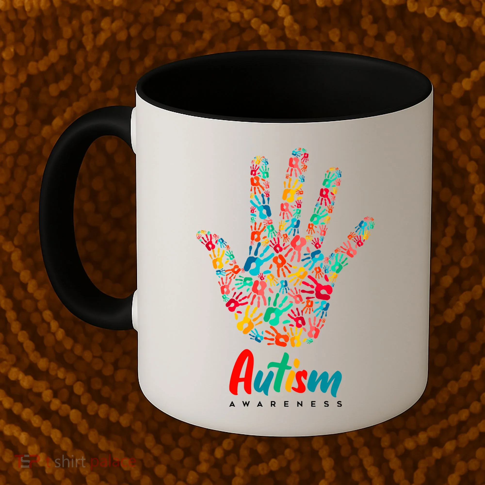 Autism Awareness Painted Hand Prints Coffee Mug