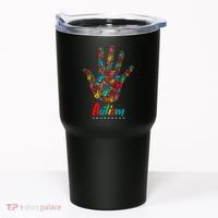 Autism Awareness Painted Hand Prints Tumbler thumb 0