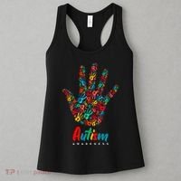 Autism Awareness Painted Hand Prints Women's Tank Top thumb 3