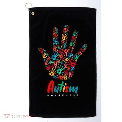 Autism Awareness Painted Hand Prints Golf Towel