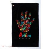 Autism Awareness Painted Hand Prints Golf Towel thumb 0