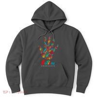 Autism Awareness Painted Hand Prints Hoodie thumb 0
