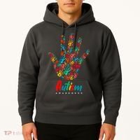 Autism Awareness Painted Hand Prints Hoodie thumb 2