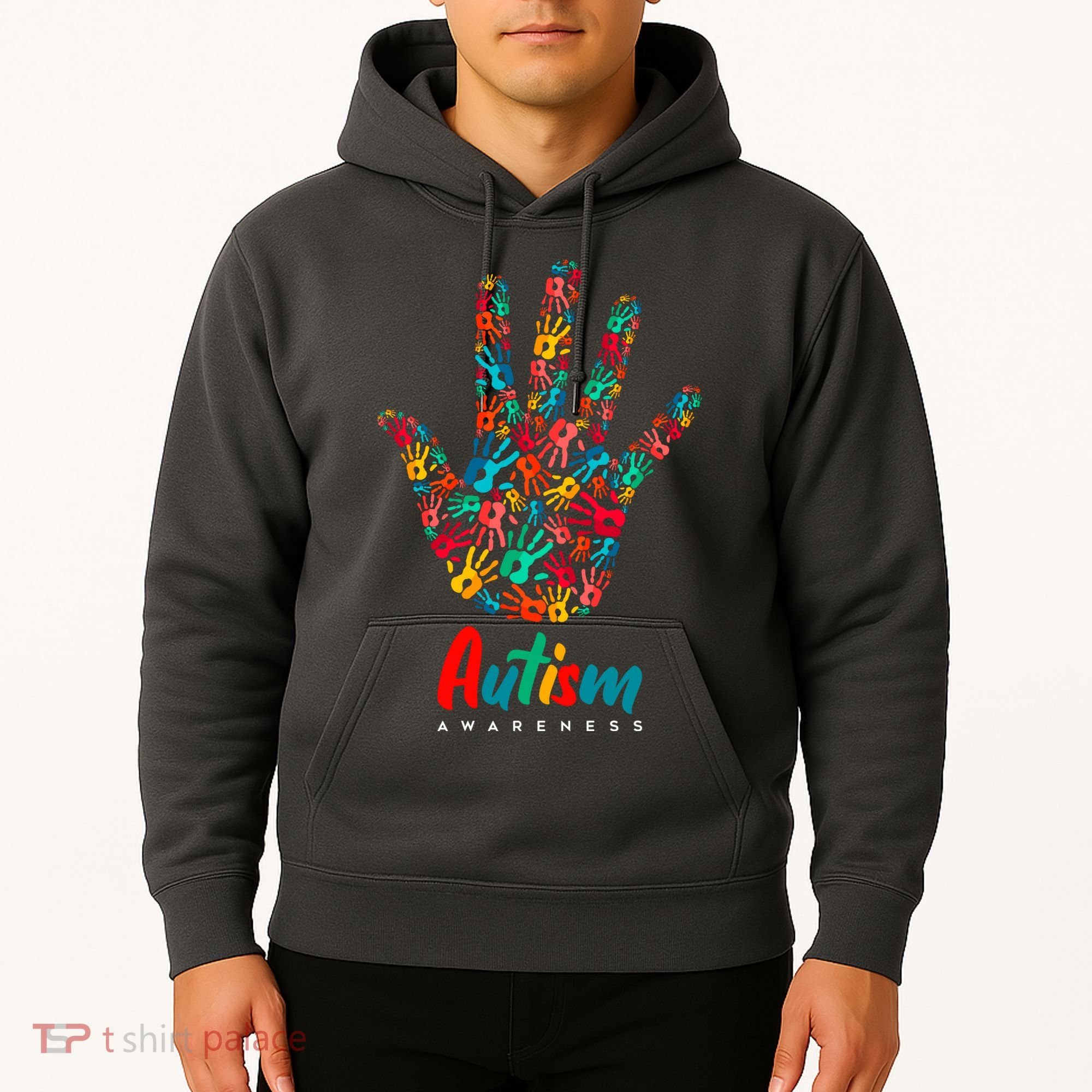 Autism Awareness Painted Hand Prints Hoodie
