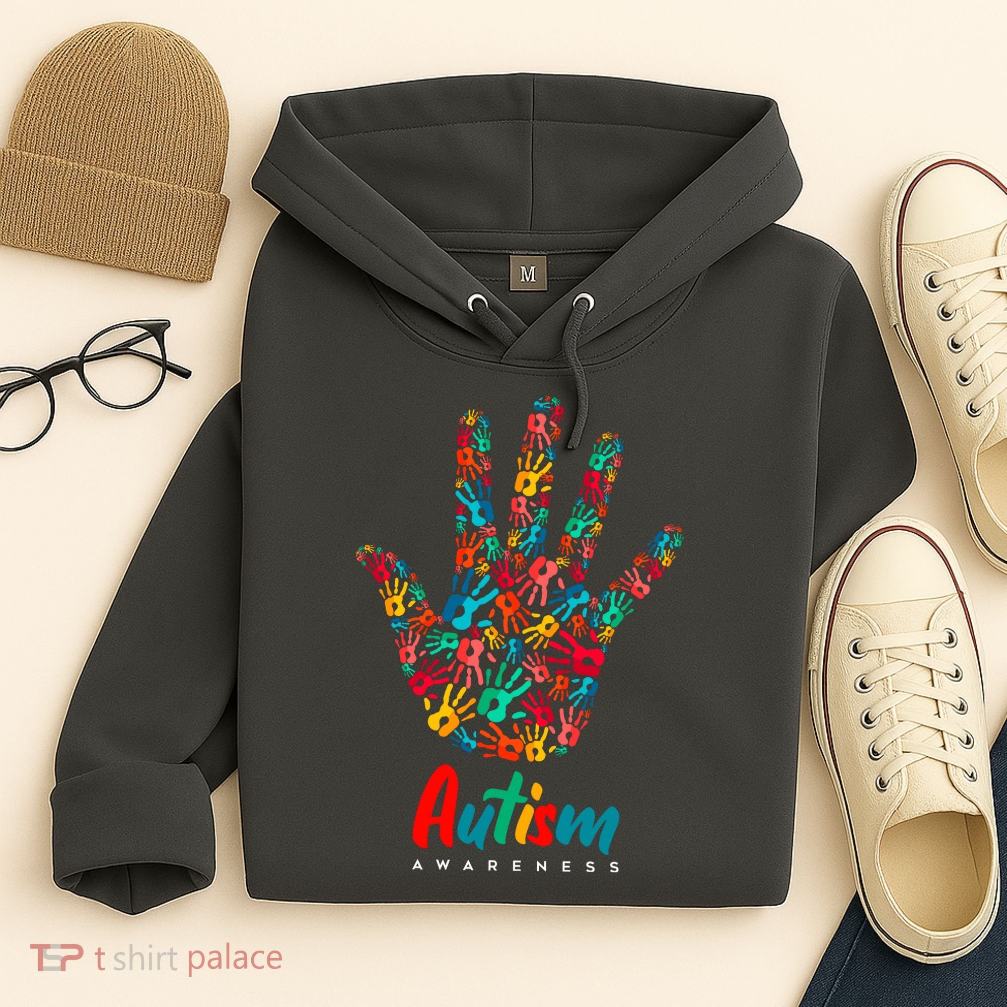 Autism Awareness Painted Hand Prints Hoodie