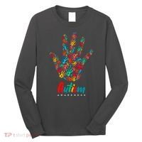 Autism Awareness Painted Hand Prints Long Sleeve Shirt thumb 0