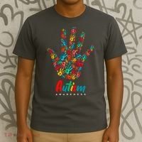 Autism Awareness Painted Hand Prints T-Shirt thumb 3