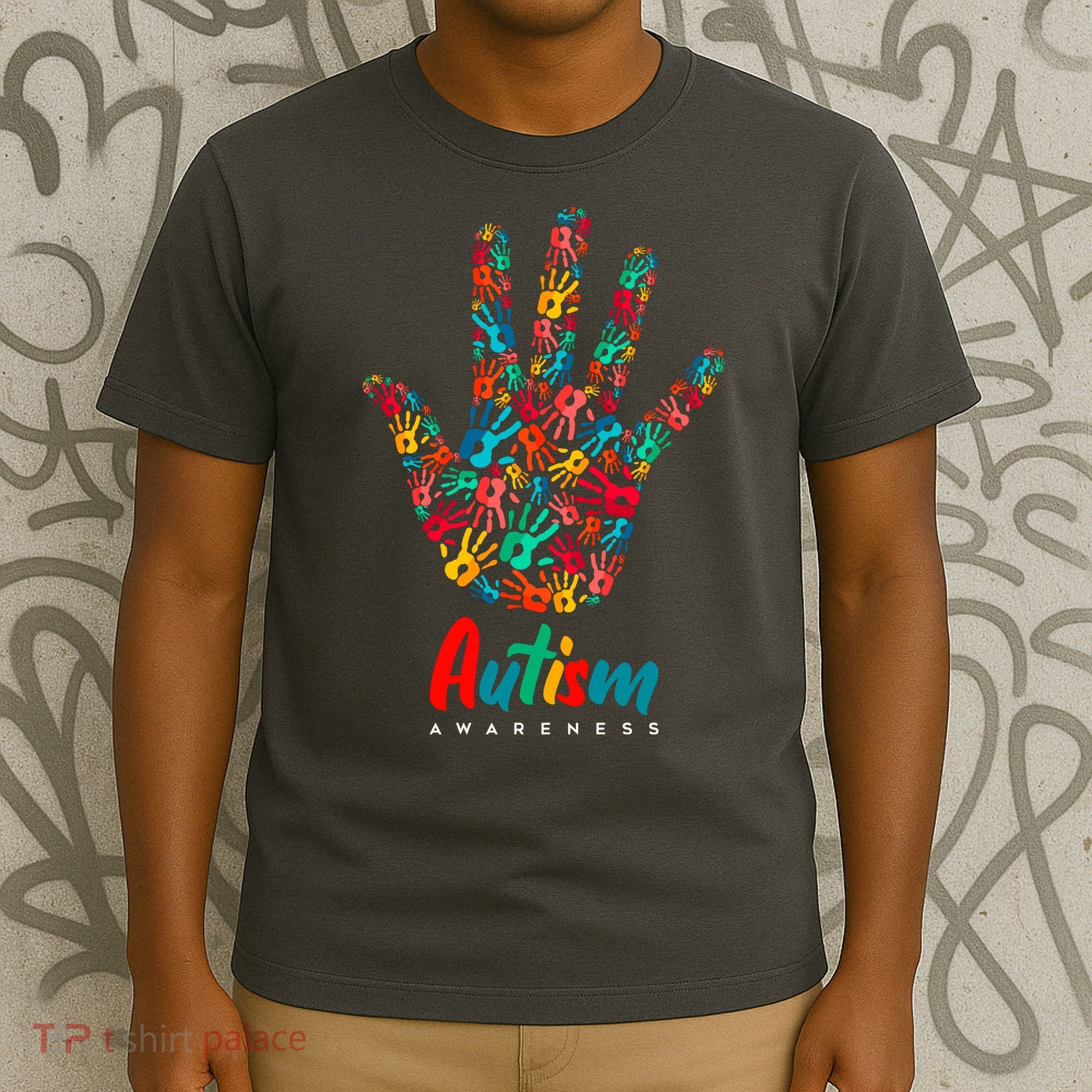 Autism Awareness Painted Hand Prints T-Shirt