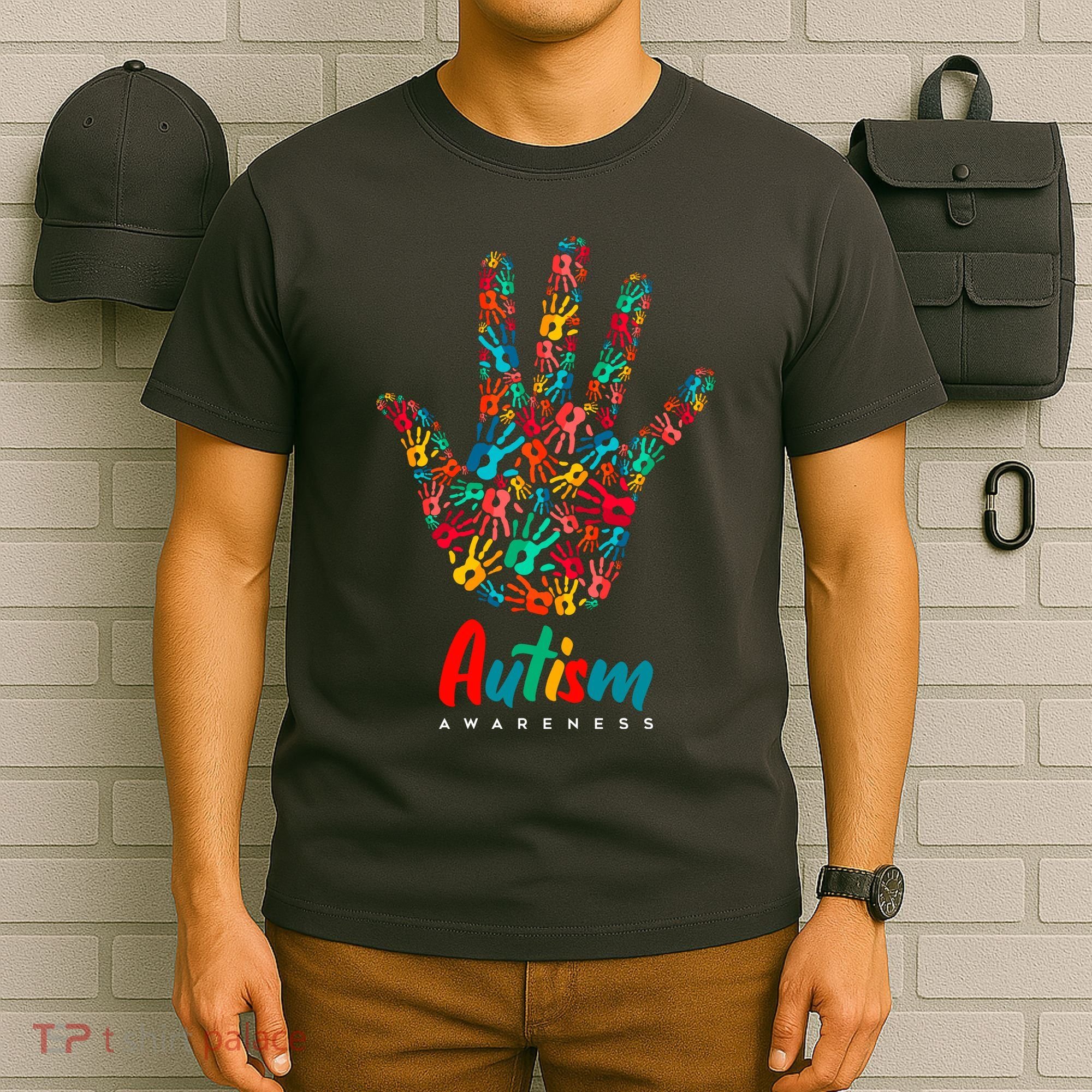 Autism Awareness Painted Hand Prints T-Shirt