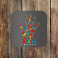 Autism Awareness Painted Hand Prints Coaster thumb 0