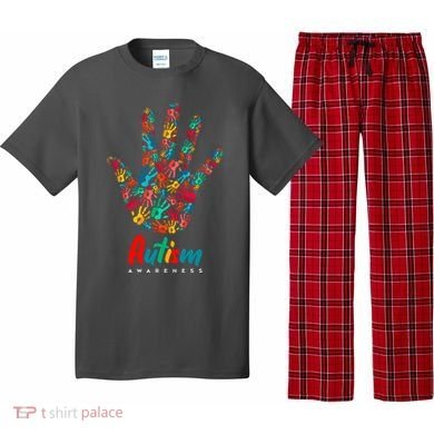 Autism Awareness Painted Hand Prints Pajama Set
