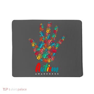 Autism Awareness Painted Hand Prints Mousepad