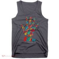 Autism Awareness Painted Hand Prints Tank Top thumb 0