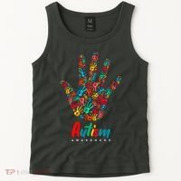 Autism Awareness Painted Hand Prints Tank Top thumb 2