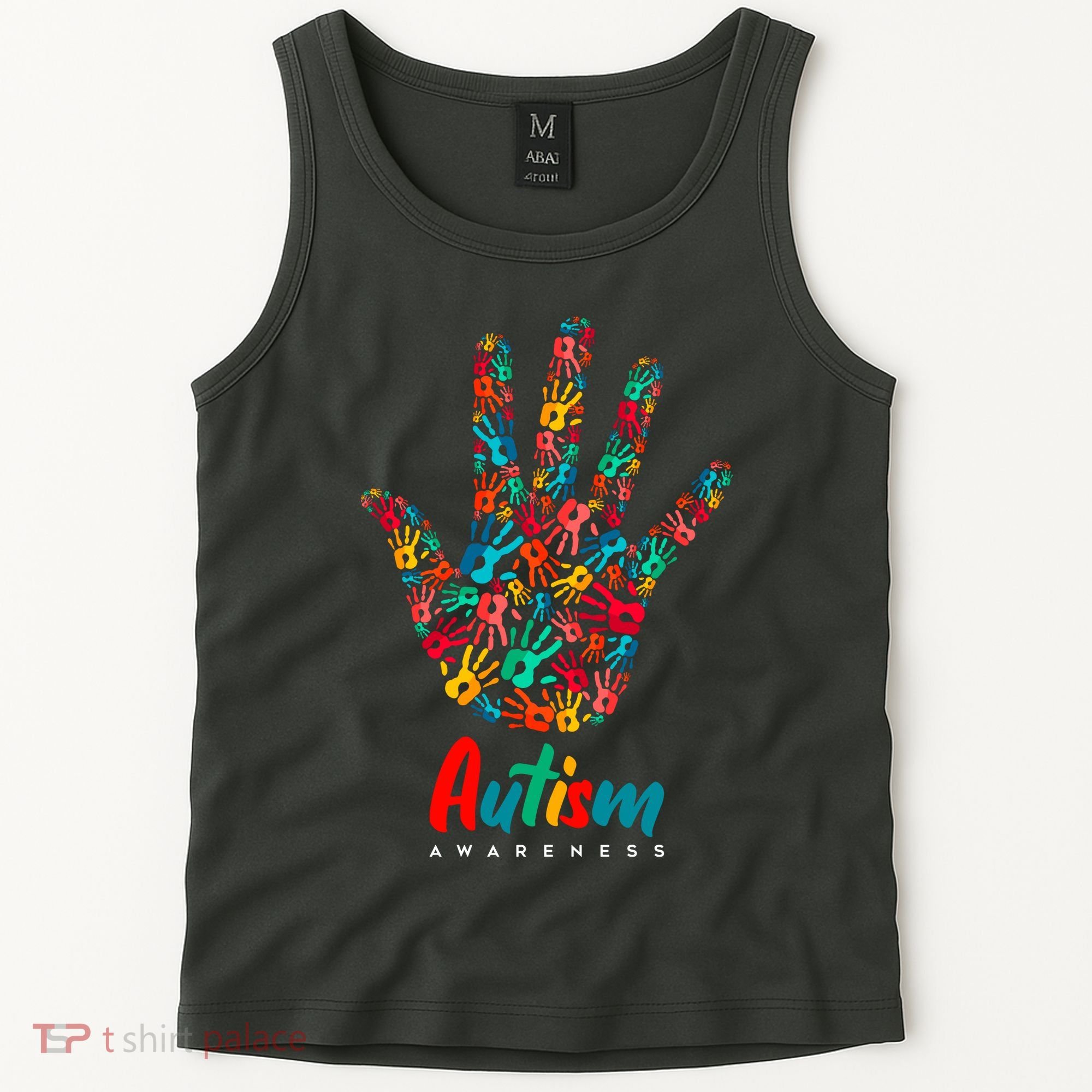 Autism Awareness Painted Hand Prints Tank Top
