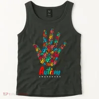 Autism Awareness Painted Hand Prints Tank Top thumb 2