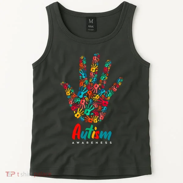 Autism Awareness Painted Hand Prints Tank Top