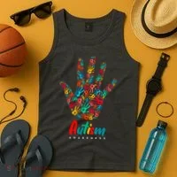 Autism Awareness Painted Hand Prints Tank Top thumb 4